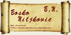 Boško Miljković vizit kartica